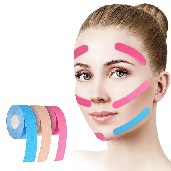 nastro kinesiologico per il viso, nastro per viso e collo, nastro per le rughe