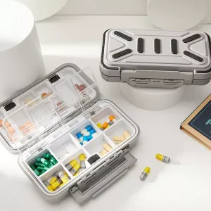 Organizer Portatile da Viaggio per Pillole e Medicine
