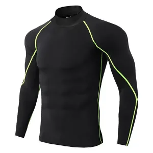 camicia a compressione, manica lunga a compressione, rashguard da uomo, manica lunga da palestra
