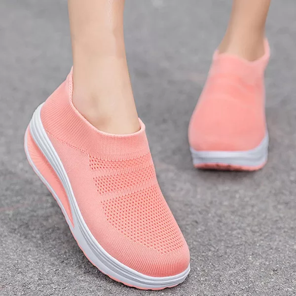 sneakers da donna, sneakers slip on, sneakers con suola spessa, sneakers in rete, scarpe vulcanizzate