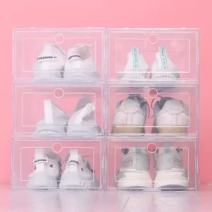 organizzatore di scarpe, scatole di scarpe trasparenti, scatole di scarpe in plastica, scatola di scarpe impilabile, custodia di scarpe in plastica