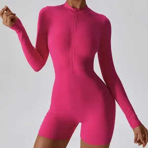 body a maniche lunghe, body da donna, body con cerniera, tuta da allenamento, pagliaccetto da donna