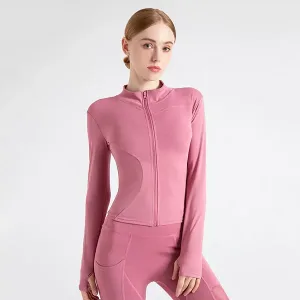 giacca sportiva, giacca sportiva da donna, giacca da corsa da donna, giacca da palestra, giacca da yoga, giacca fitness, giacca con cerniera