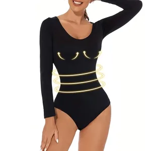 body, intimo modellante, body a maniche lunghe, body modellante, controllo della pancia, body compressivo