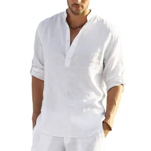 camicia da uomo, camicia di cotone, camicia casual da uomo, camicia larga da uomo
