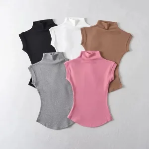 top dolcevita, t shirt dolcevita, top dolcevita senza maniche
