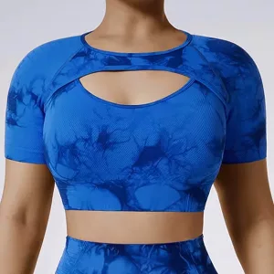 Crop Top a Manica Corta da Donna per Sport