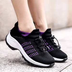 Sneakers da donna traspiranti casual con calzino
