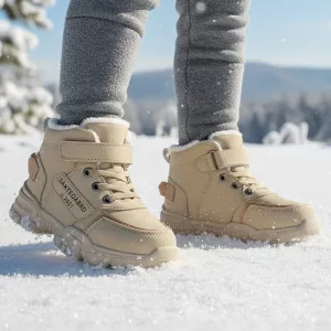 Sneaker Termiche Invernali Scarpe alla Caviglia con Interno Caldo in Peluche con Suola Spessa per Bambini