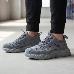 Scarpe antinfortunistiche traspiranti in mesh, sneakers da lavoro leggere antiscivolo con protezione in punta