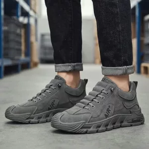 Scarpe casual da uomo alla moda con protezione della punta, resistenti e senza lacci