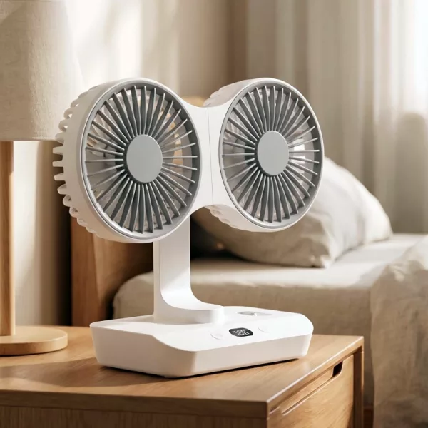 dual head electric fan, double head stand fan