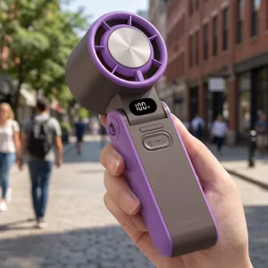 Mini ventilatore ricaricabile portatile pieghevole con cordino