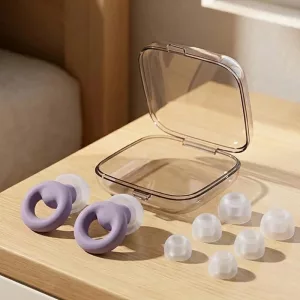 Tappi per le orecchie riutilizzabili in silicone con cancellazione del rumore e custodia