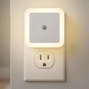 night light socket, wall mounted sensor night light, night light outlet, wall outlet night light
