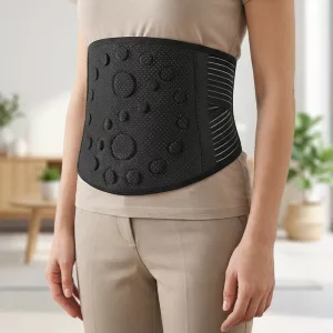 lumbar belt, lower back support, back support belt, back brace support, magnetic back support, heated lumbar brace