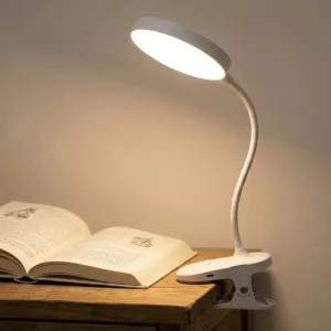 led table lamp, lamp with clamp, clamp lamp, dimmable night light, rechargeable table lamp
