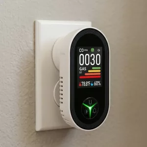 Rilevatore di monossido di carbonio plug-in con allarme CO e sensore con display digitale