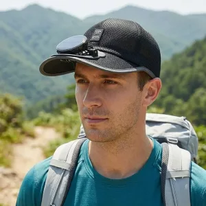 Berretto da baseball traspirante a tesa larga con ventola solare