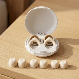 Tappi per le orecchie ergonomici in morbido silicone insonorizzanti per dormire con custodia