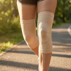 Ginocchiera compressiva ultra sottile in nylon traspirante antiscivolo