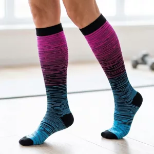 Calze compressive traspiranti al ginocchio in nylon