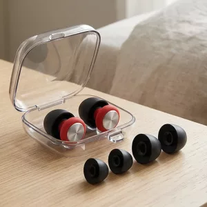 1 paio di tappi per le orecchie in silicone antirumore per dormire con custodia