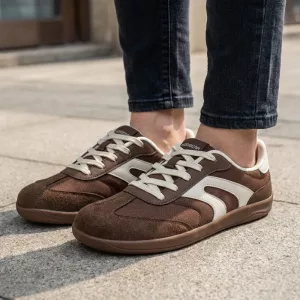 Scarpe casual minimaliste con punta ampia, sneaker barefoot con lacci