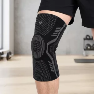 Ginocchiera a compressione traspirante con supporto rotuleo per lo sport
