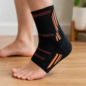 Cavigliera compressiva traspirante con gel in silicone