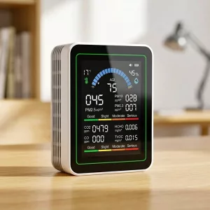 Monitor della qualità dell'aria 9 in 1 con rilevatore di monossido di carbonio e display di temperatura e umidità