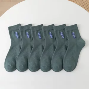 6 paia di calzini corti da uomo in cotone traspirante