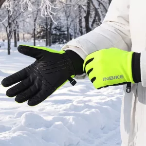 Guanti invernali da ciclismo caldi impermeabili antiscivolo in pile con dita touchscreen