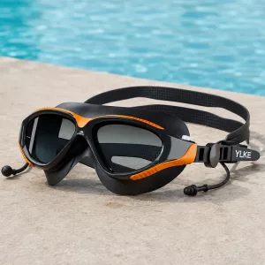 Occhialini da nuoto antiappannamento in silicone con tappi per le orecchie